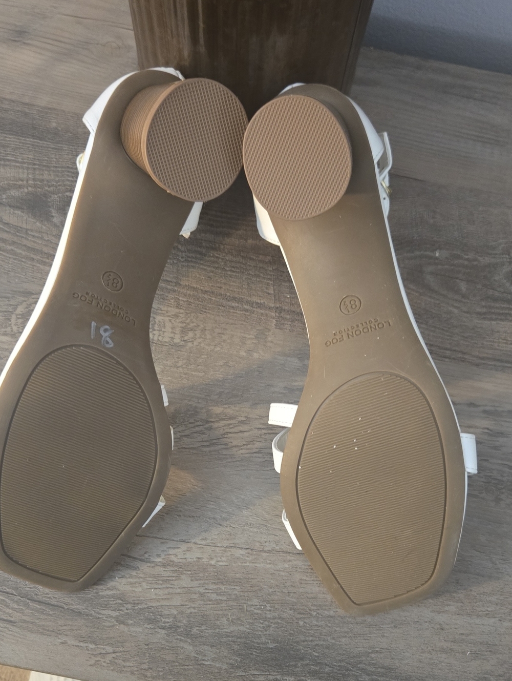 London Fog White Strappy Square-Toe Sandals - Picture 5 of 5